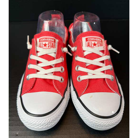 Converse Shoreline Slip On Chucks Sneakers Womens Sz 8 Coral Pink Red *READ - Picture 2 of 11